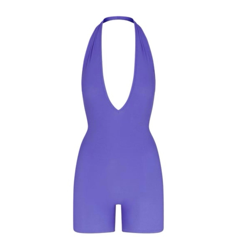 Skims Soft Lounge Plunge Halter Bodysuit - NEW - Tanzanite - XL